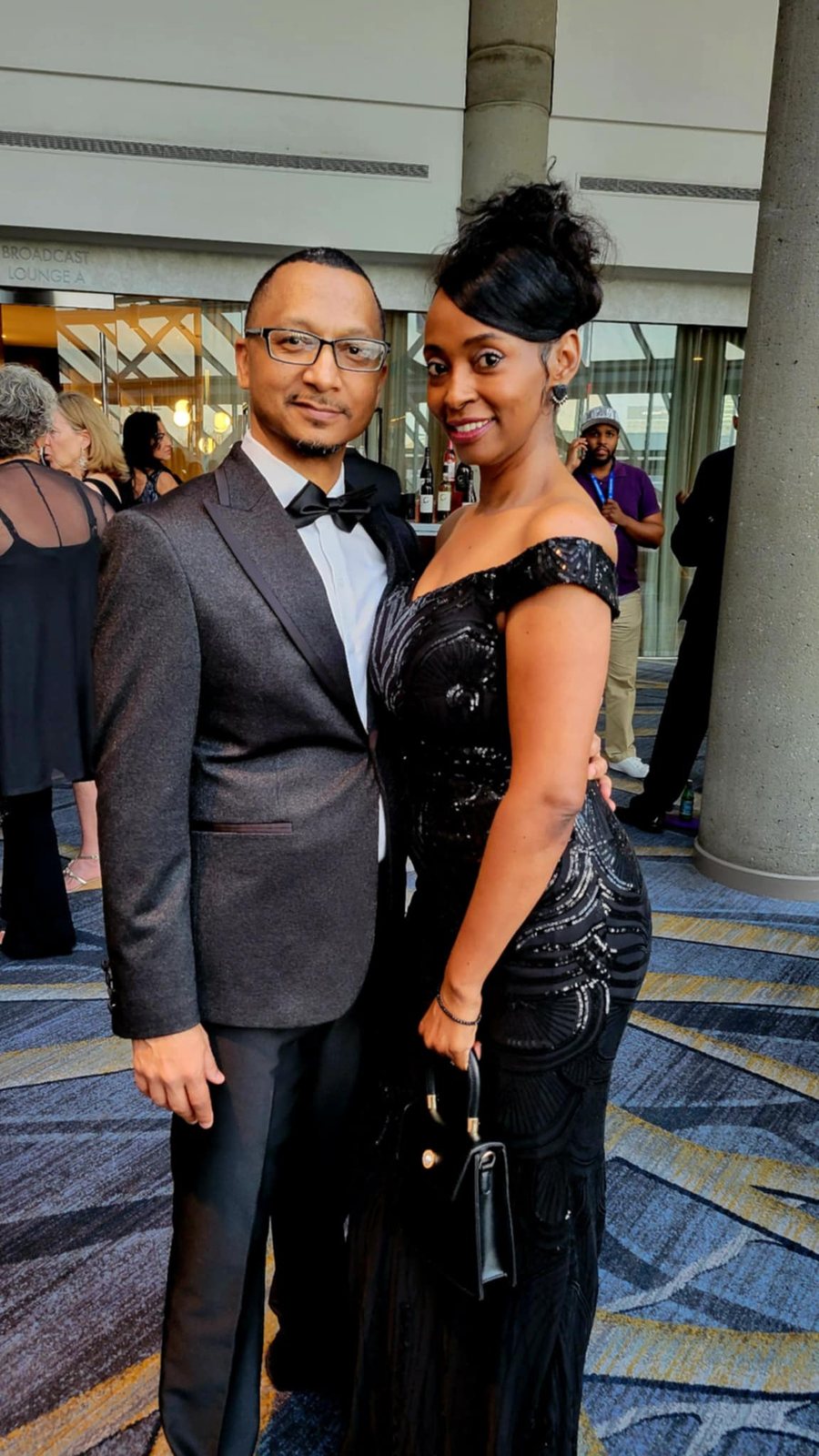 Herman and Rontunya in black tie