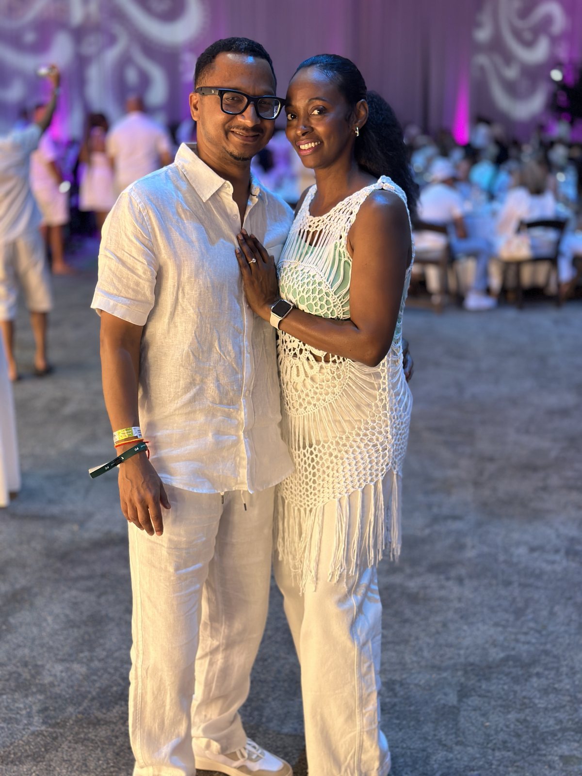 Herman and Rontunya at an evening event