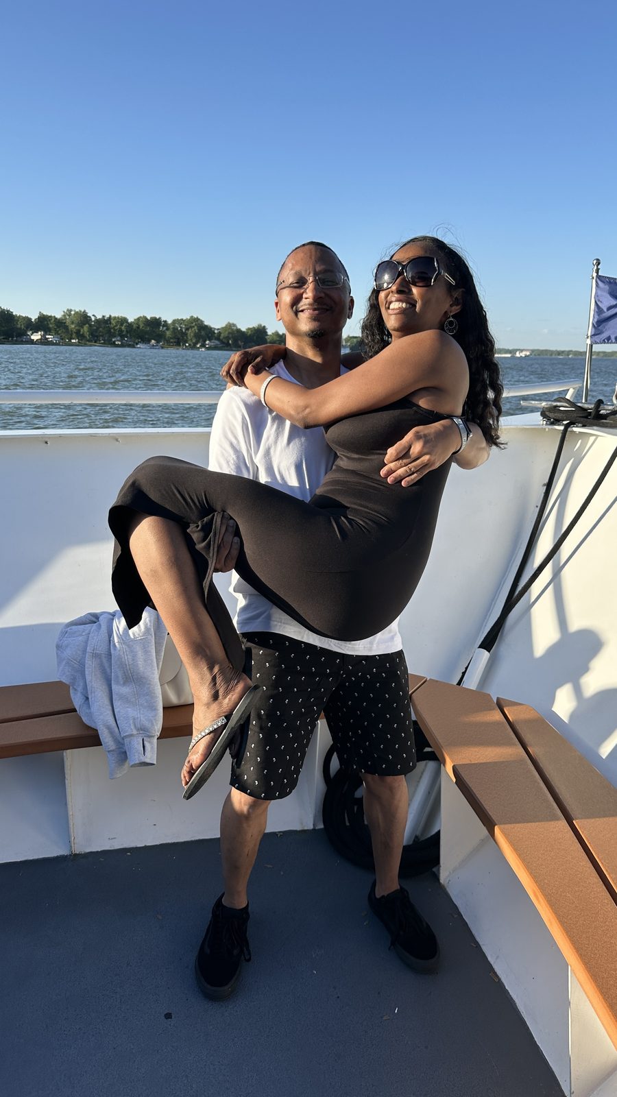 Herman carrying Rontunya on a boat